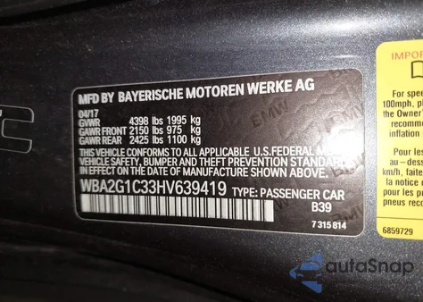 2017 BMW M240I z USA, uszkodzony, nr VIN WBA2G1C33HV639419